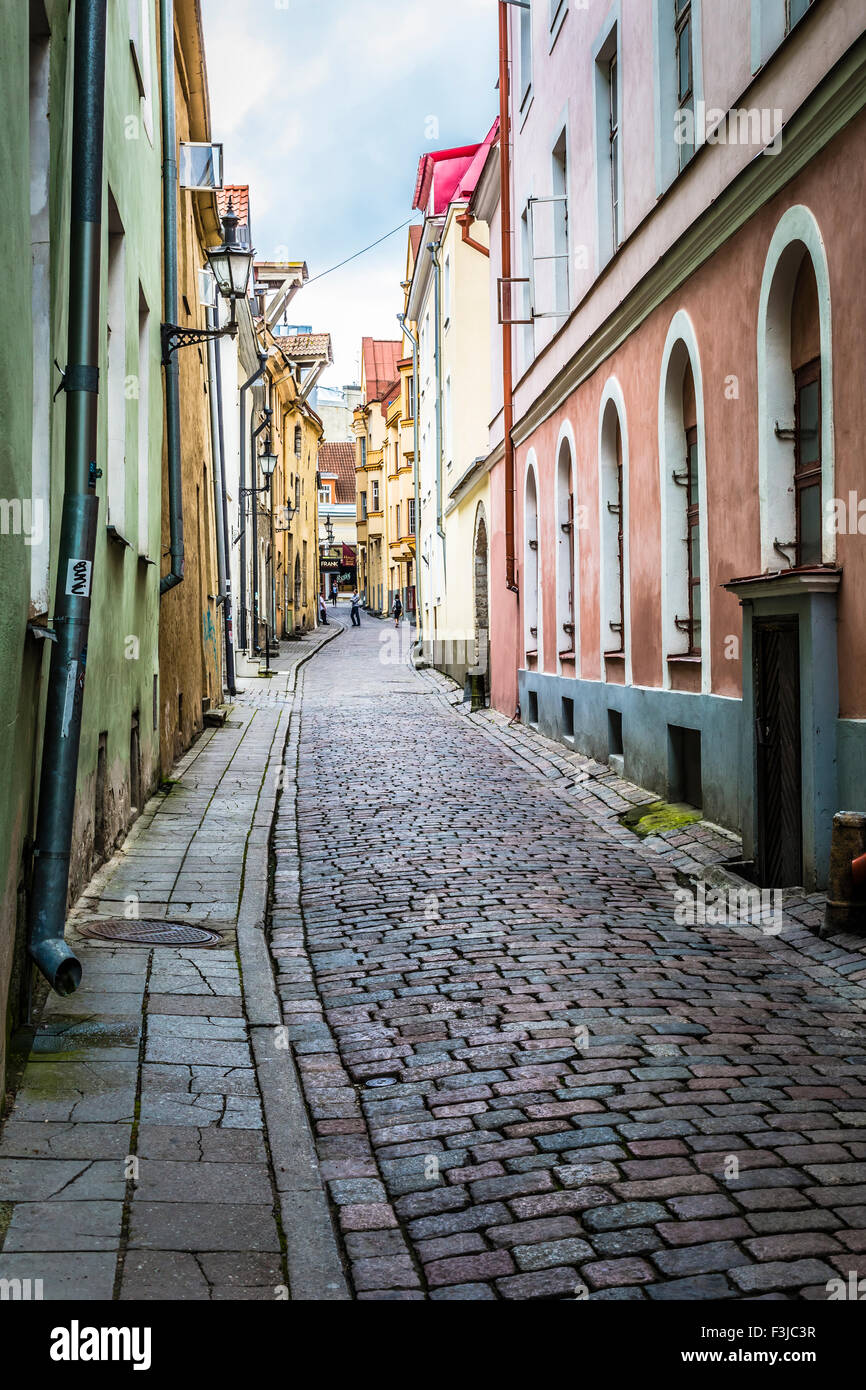 Old Street of Tallinn Estonia Stock Photo