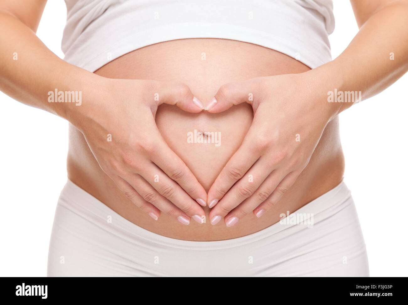 Pregnant woman loving her unborn baby Stock Photo