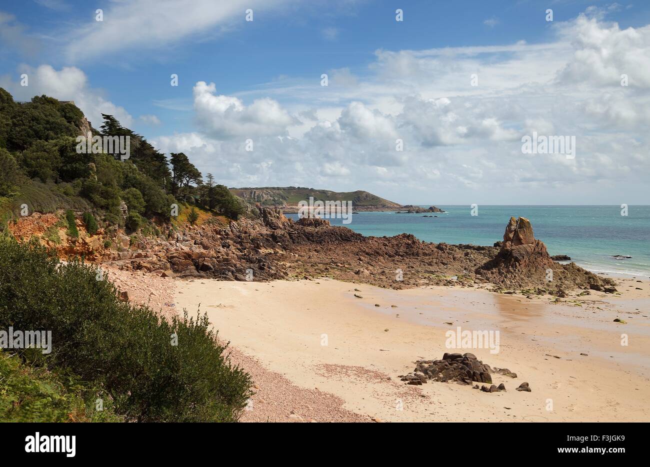 Overlooking Beauport Bay, Jersey, Channel Islands, Great Britain Stock Photo