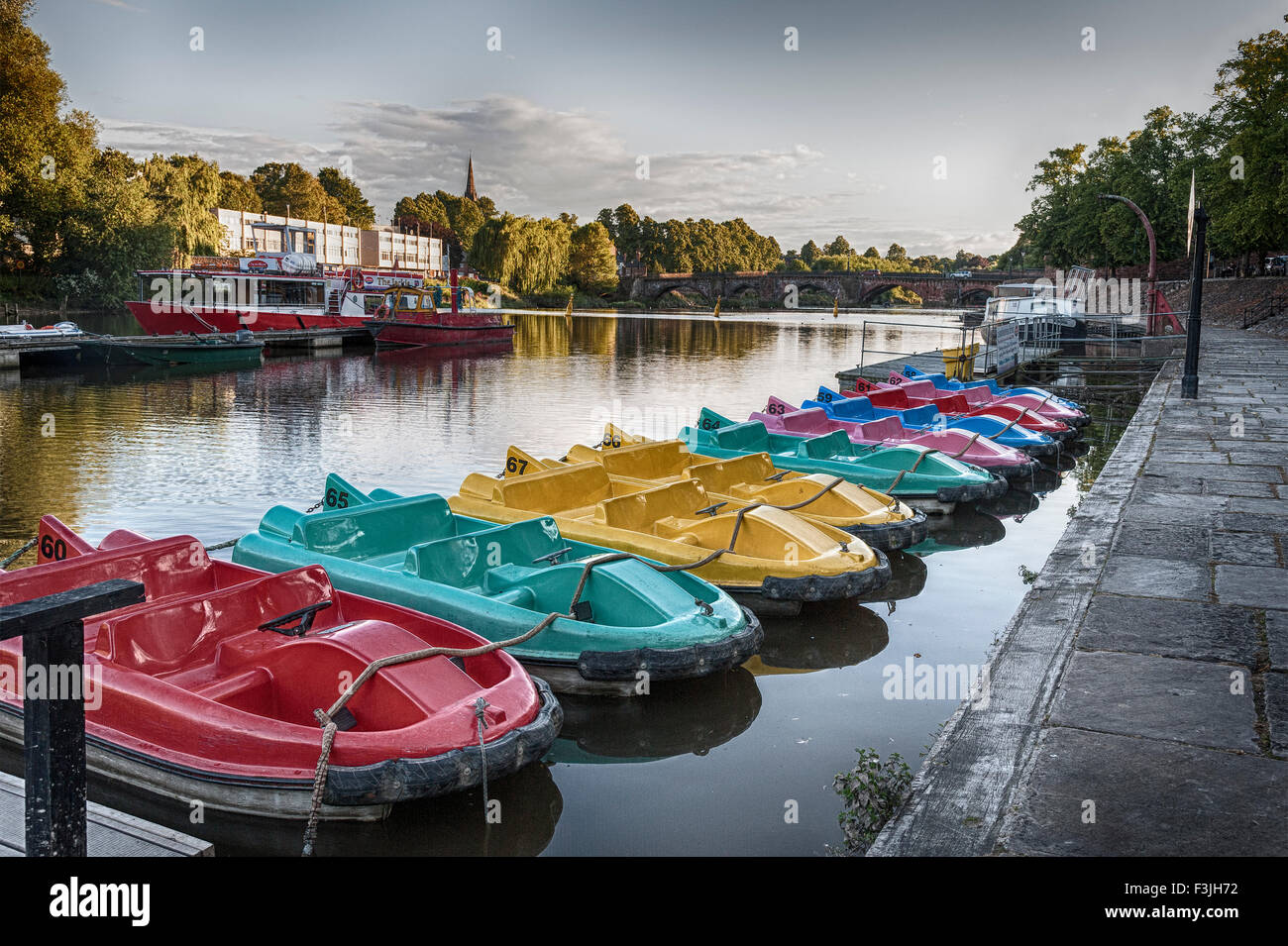 view along the River Dee, Chester Stock Photo