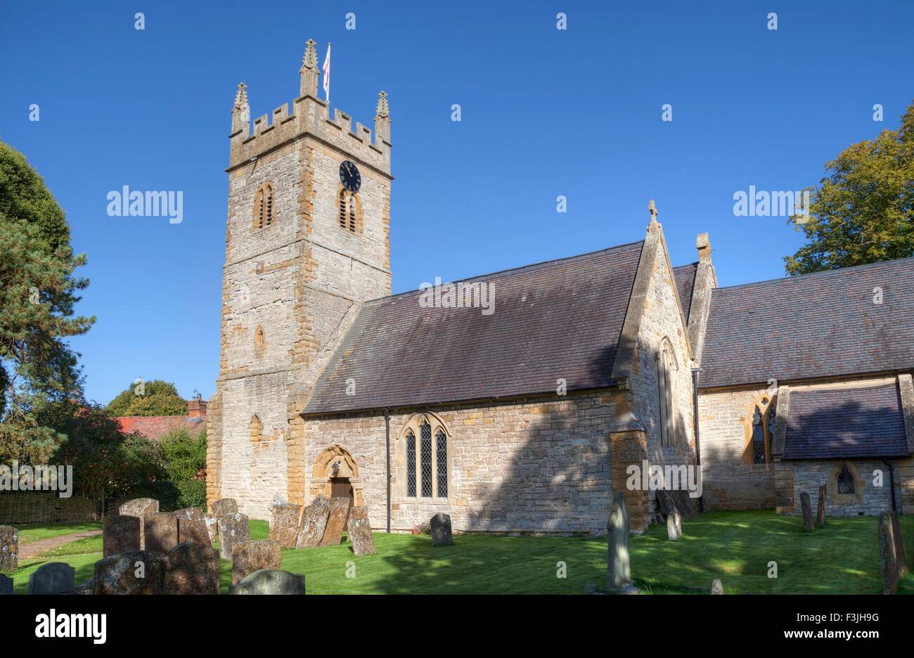 Cotswold church at Halford village, Warwickshire, England. Stock Photo