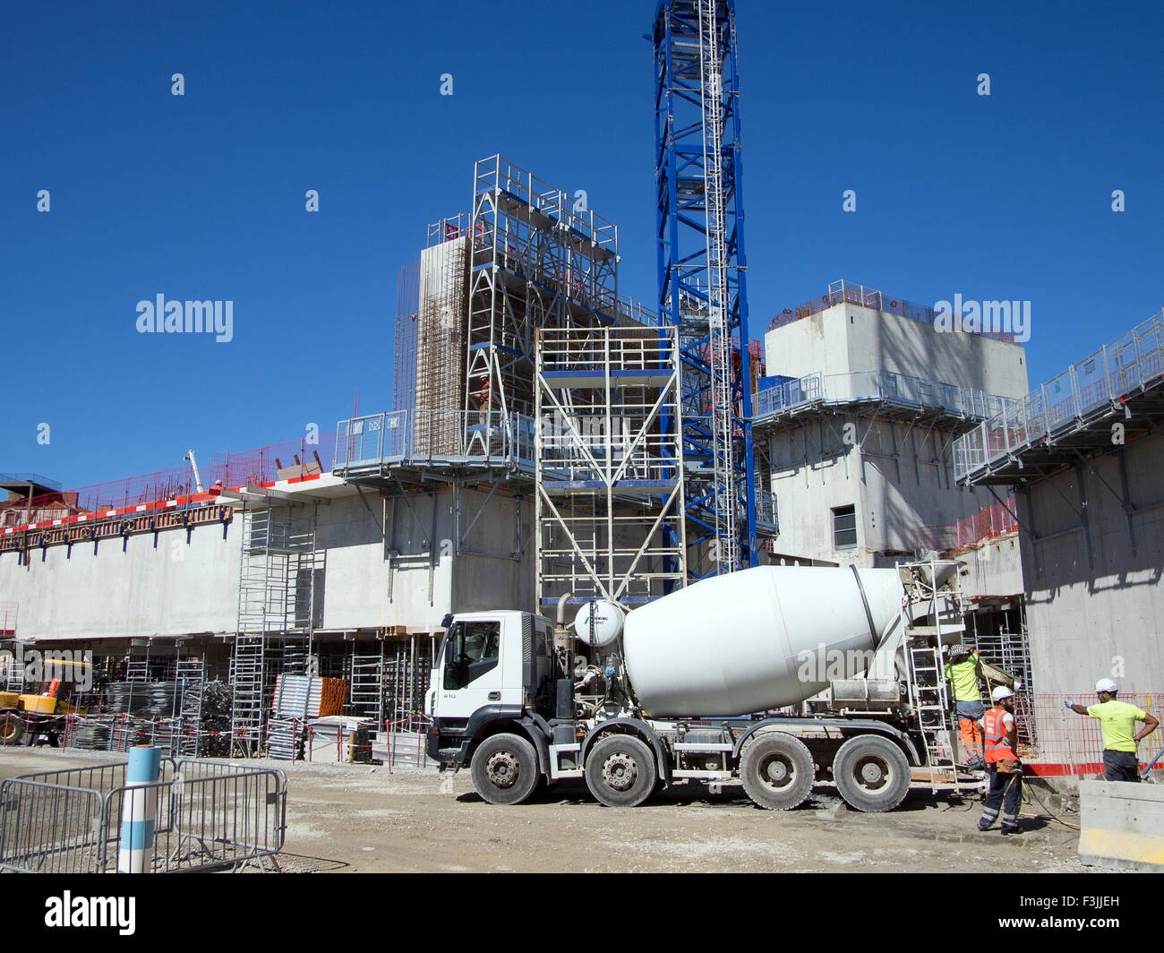 The tower in the new LUMA complex, designed by Franck Gehry, under construction in Arles, France. Stock Photo