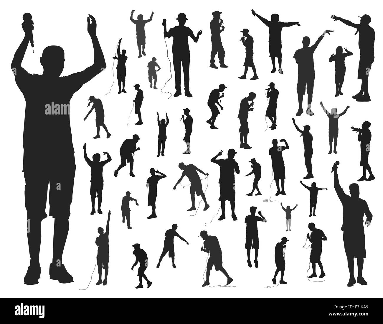 rappers silhouette Stock Vector