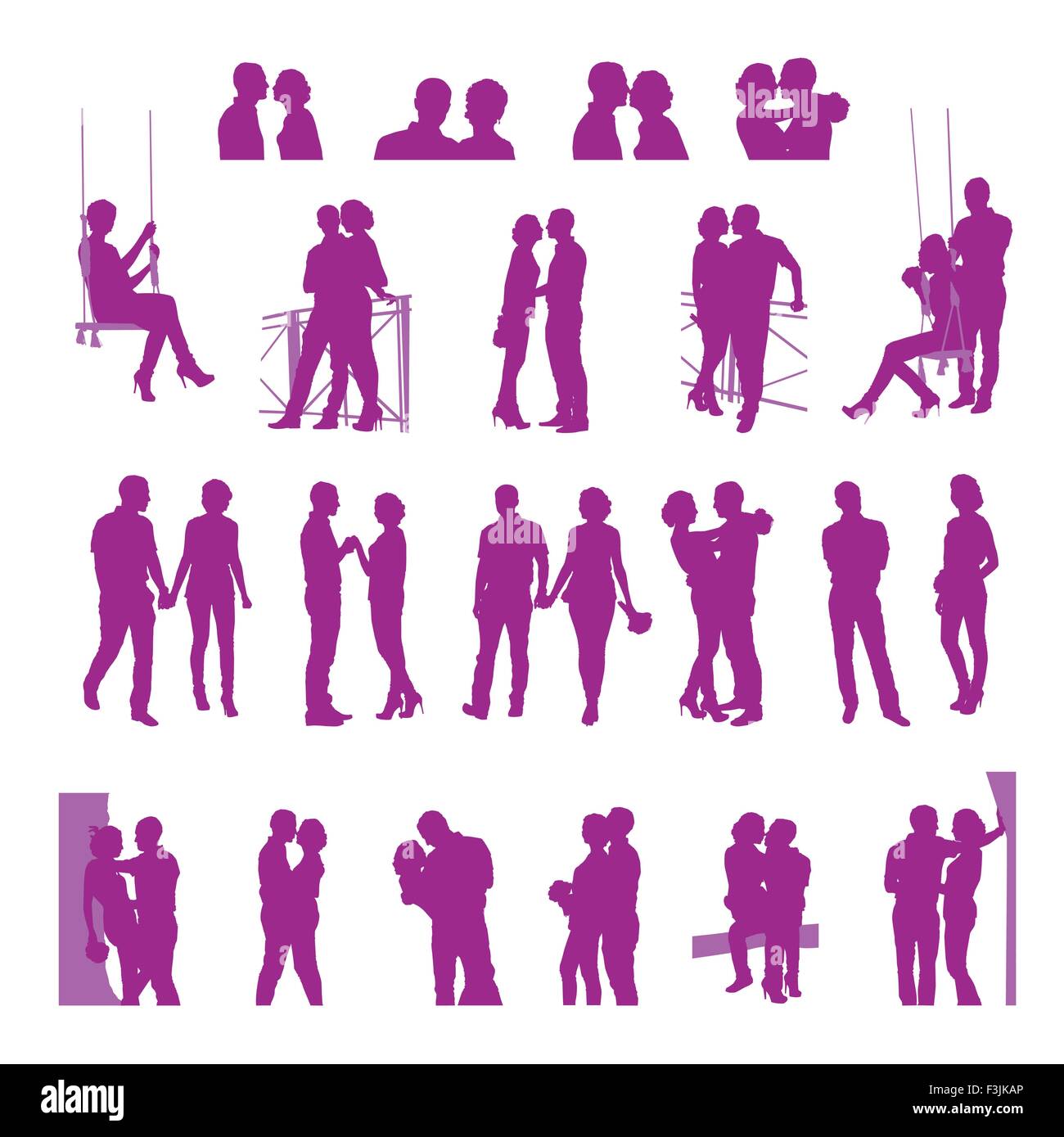 Lover couple silhouettes Stock Vector Images - Alamy