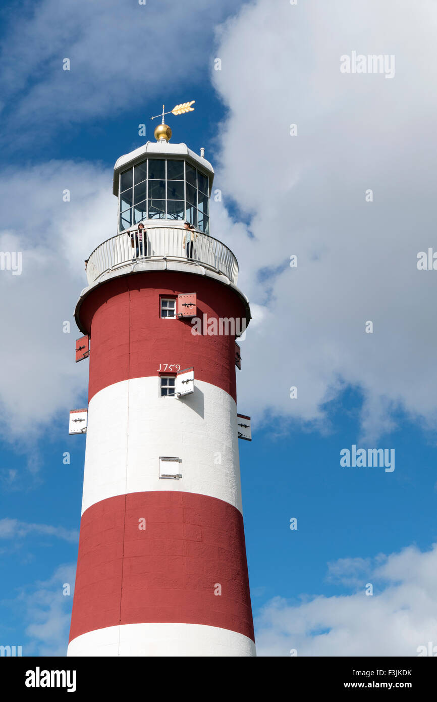 Smeatons Tower lighthouse close up in Plymouth, Devon England. Stock Photo
