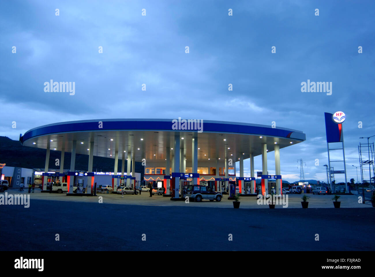 Petrol Pump at Mumbai Pune Expressway Maharashtra India Asia Stock