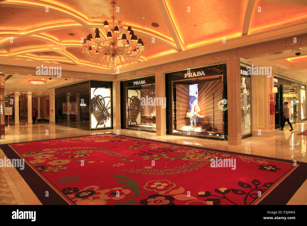 China, Macau, Wynn Hotel, shopping arcade, Prada store Stock Photo Alamy