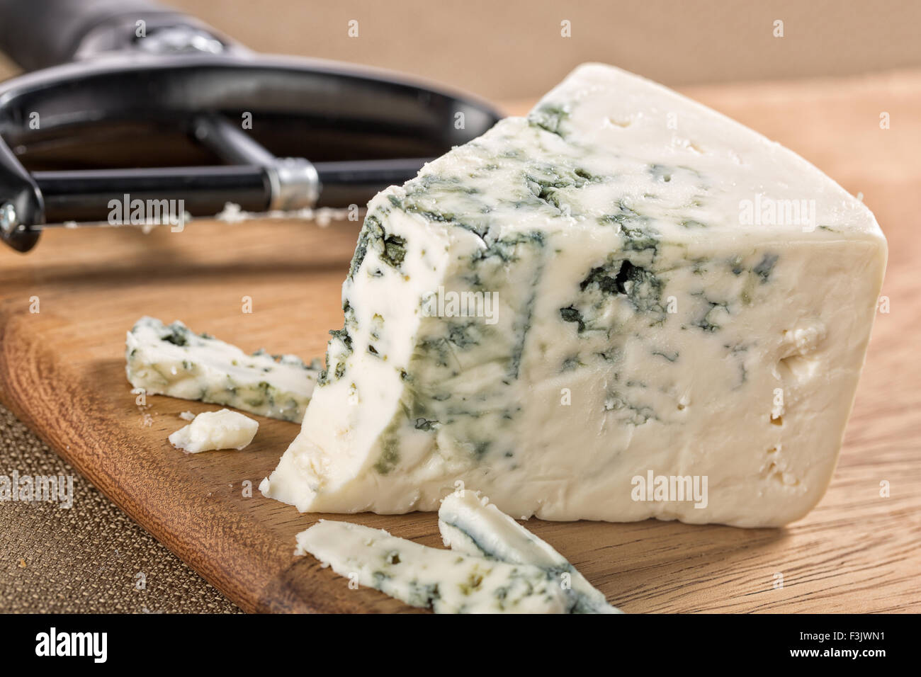 Slices of blue cheese Stock Photo Alamy