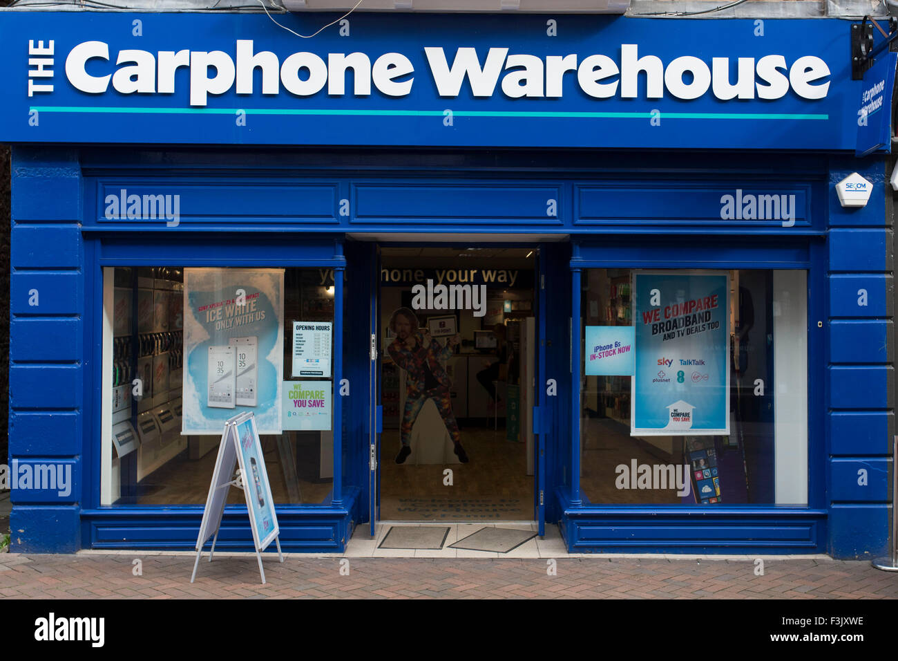 A Carphone Warehouse store on the high street in Abergavenny, South