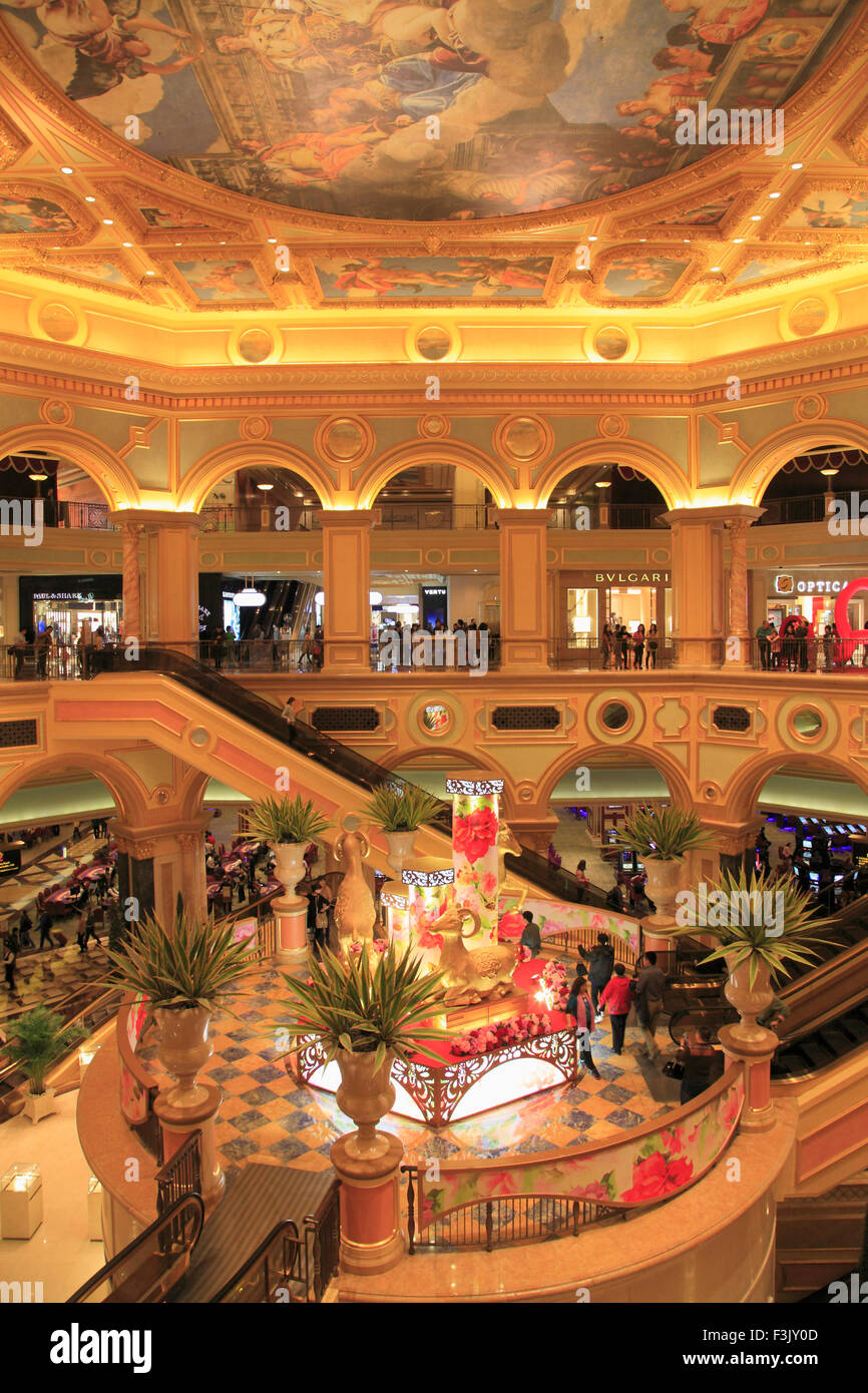 China, Macau, Venetian, hotel, casino, interior, Stock Photo