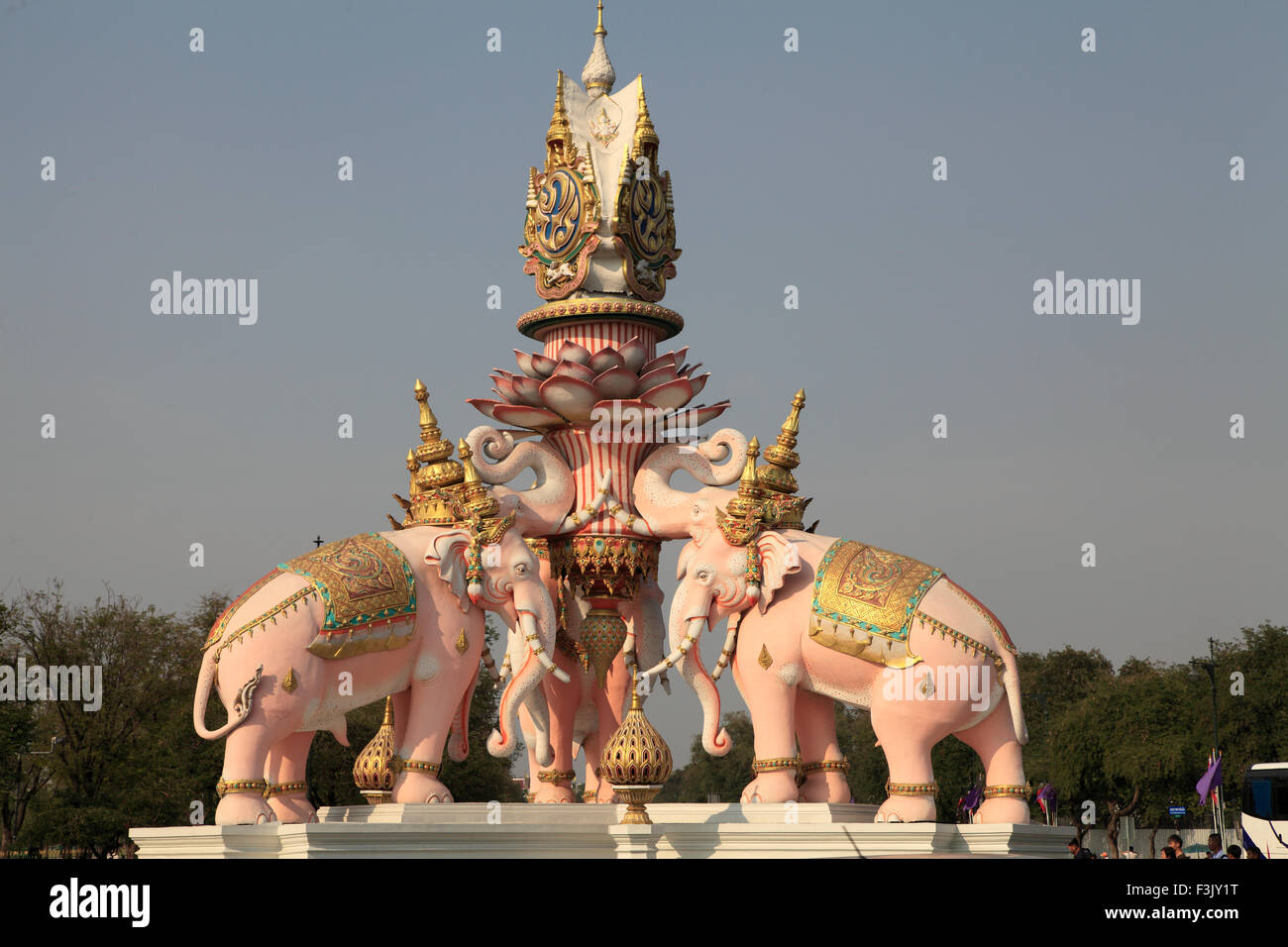 Thailand, Bangkok, elephants, statue, monument, Stock Photo