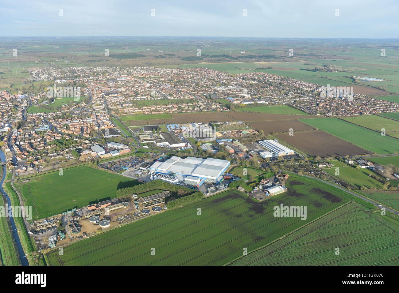 Aerial photograph of Bourne, Lincolnshire Stock Photo Alamy