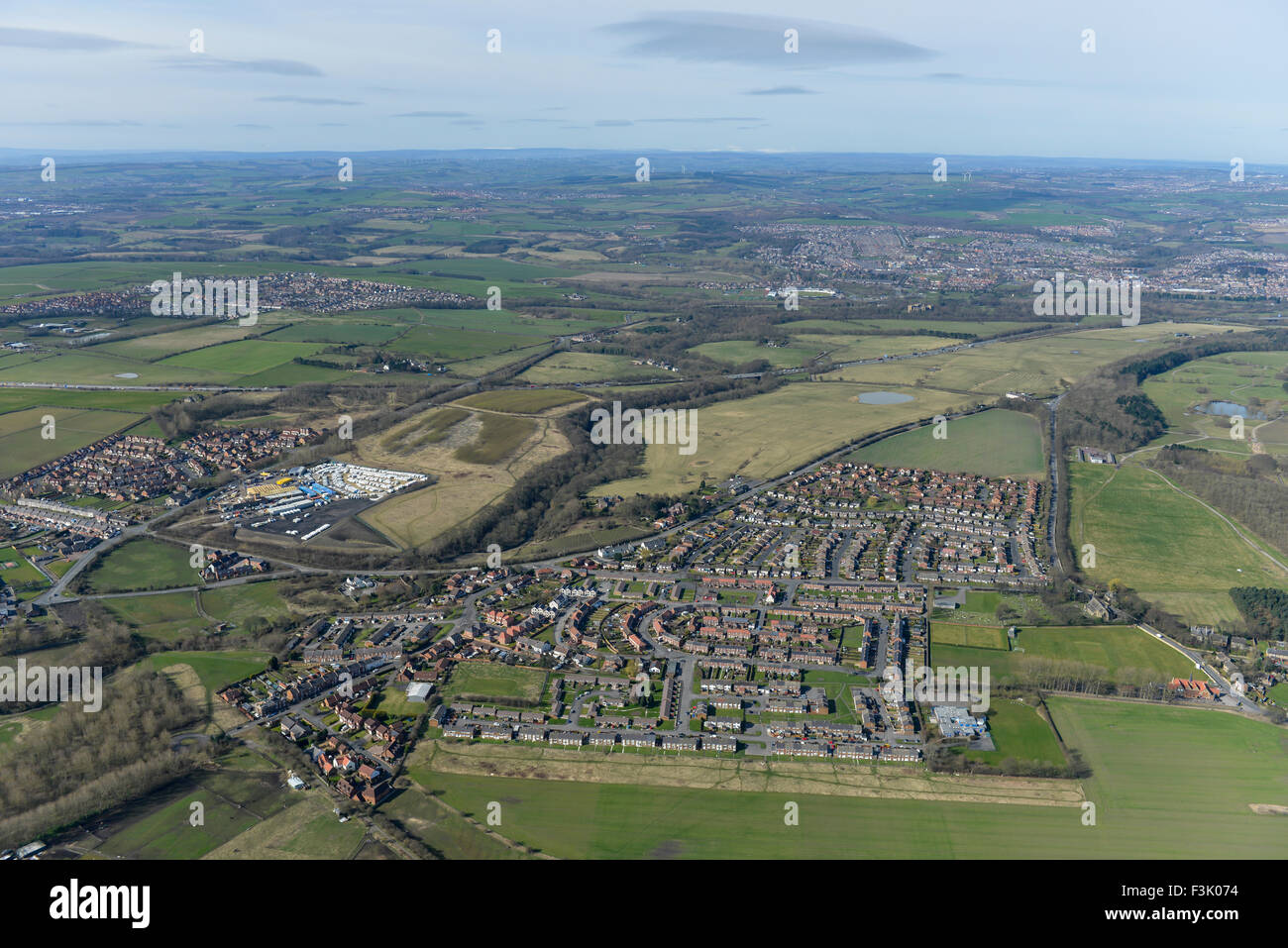 Aerial photography of Bournmoor, Tyne and Wear Stock Photo