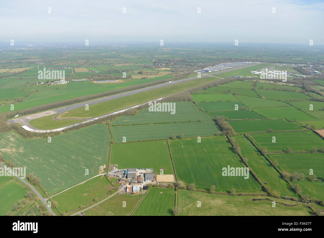 Aerial photograph of Bruntingthorpe Aerodrome and vehicle proving ground, Leicestershire Stock Photo