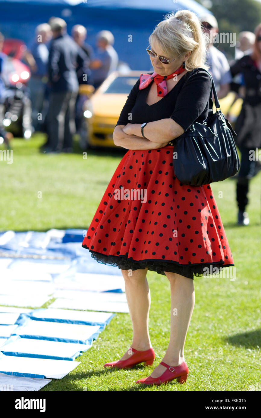 Lady dressed in 1950s rock and roll costume Stock Photo - Alamy