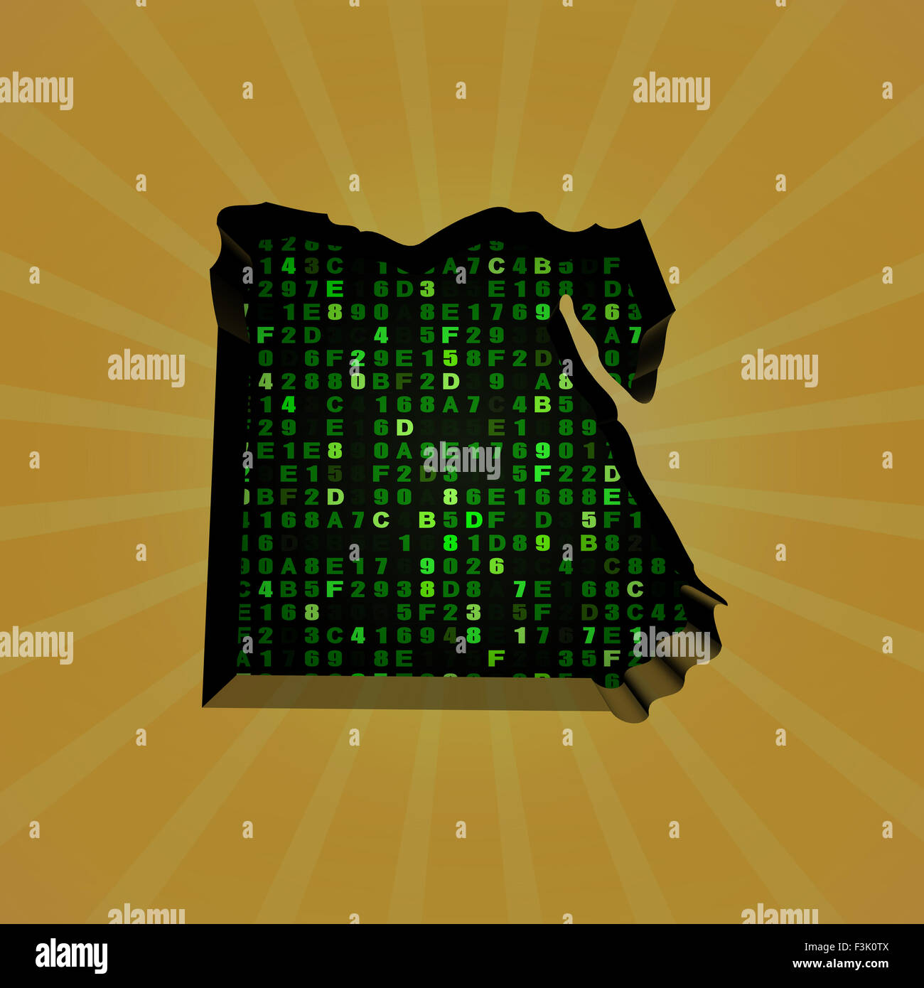 Egypt sunburst map with hex code illustration Stock Photo Alamy