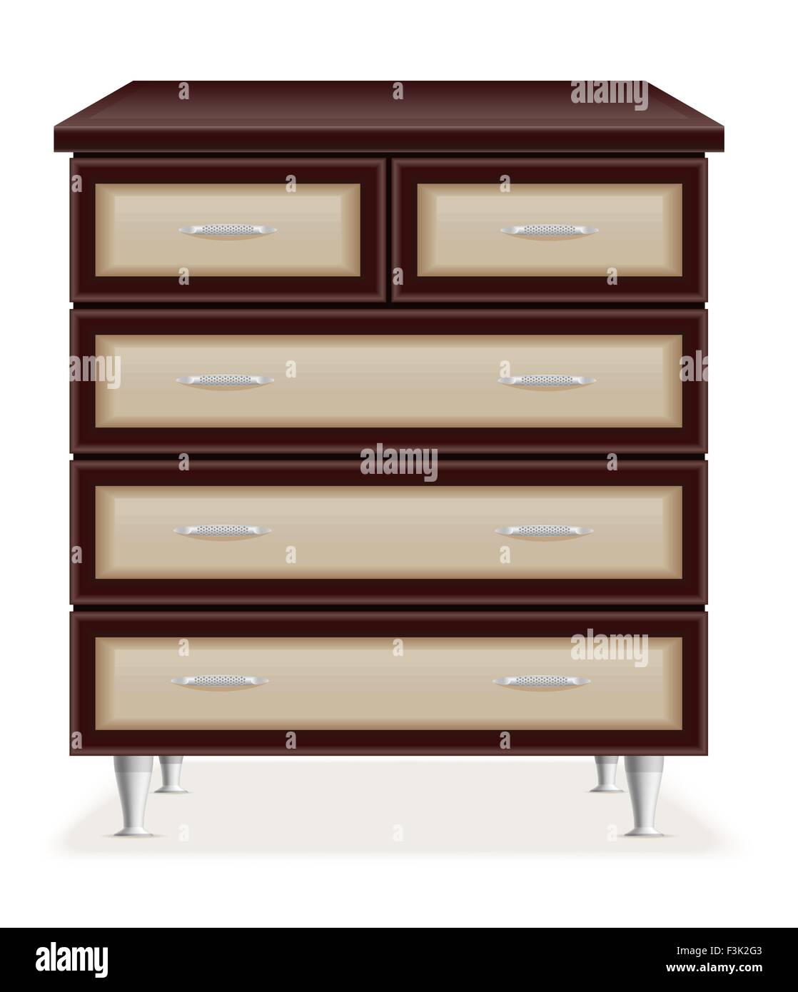 modern wooden furniture chest of drawers vector illustration isolated ...