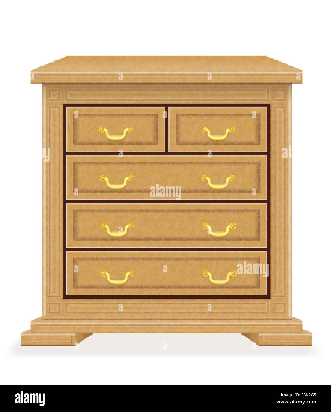 old retro wooden furniture chest of drawers vector illustration ...