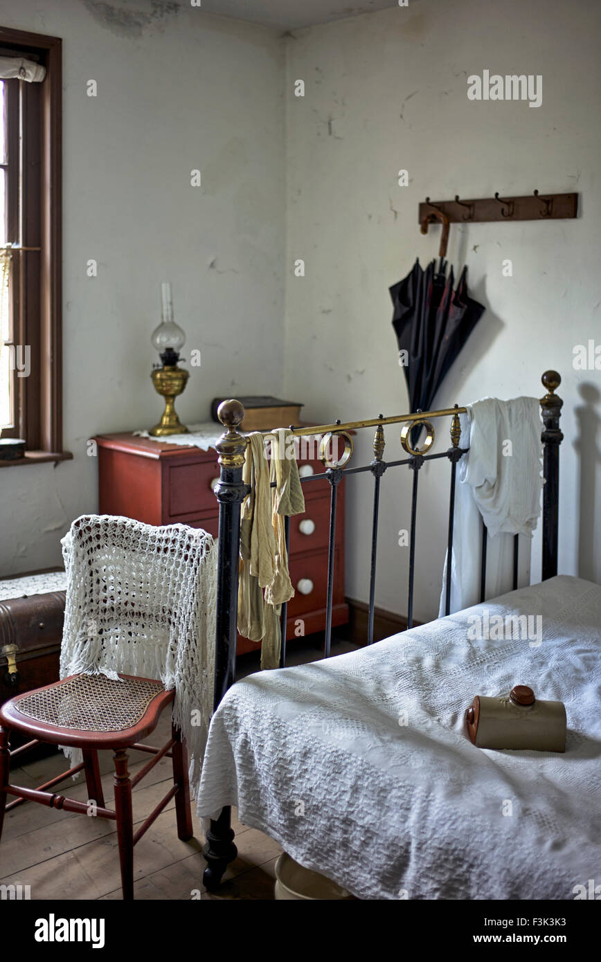 1900's bedroom with period items. Black Country Living Museum Dudley
