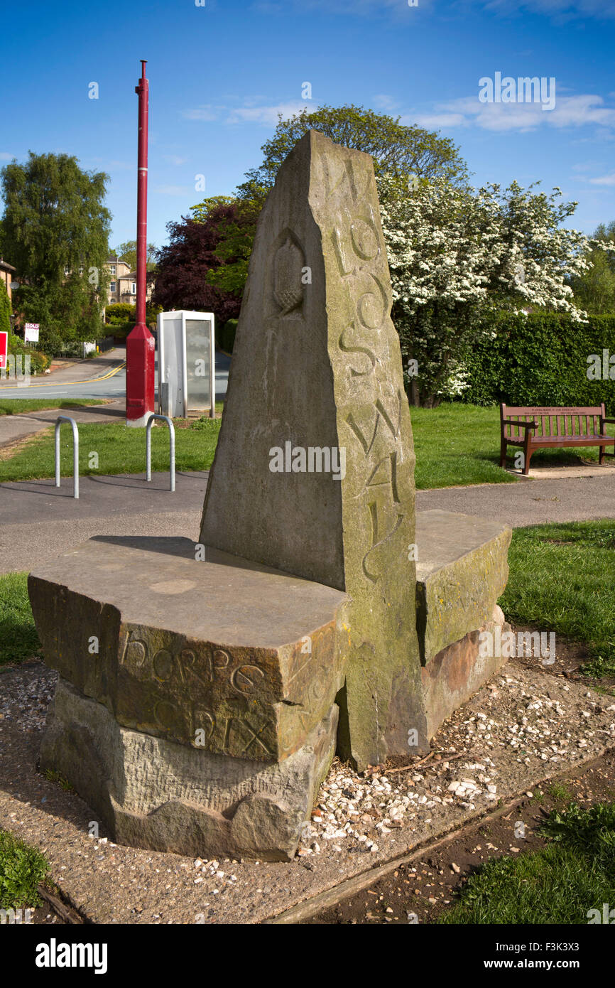 UK, England, Yorkshire East Riding, Hessle, Wolds Way walk start marker stone Stock Photo