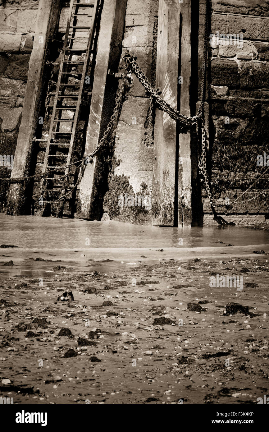 Ladder leading to stone pier, Margate, Kent Stock Photo Alamy