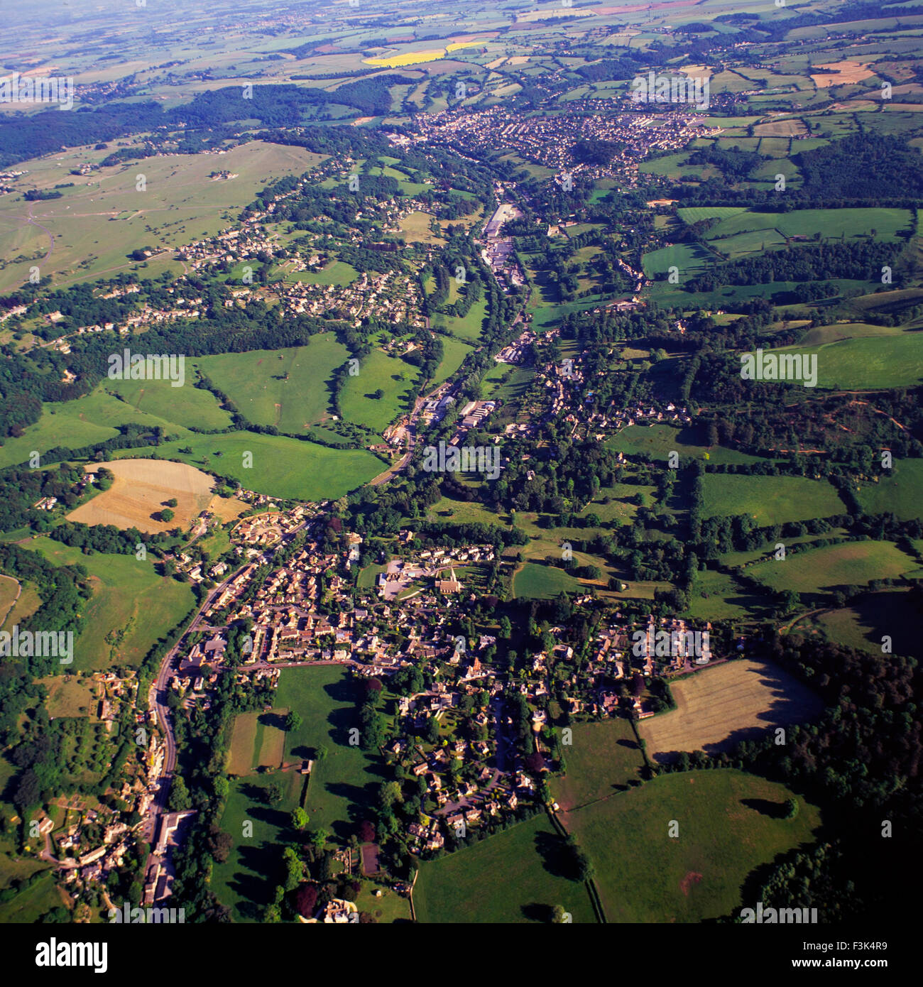 Aerial view of the Nailsworth valley, Gloucestershire Stock Photo Alamy