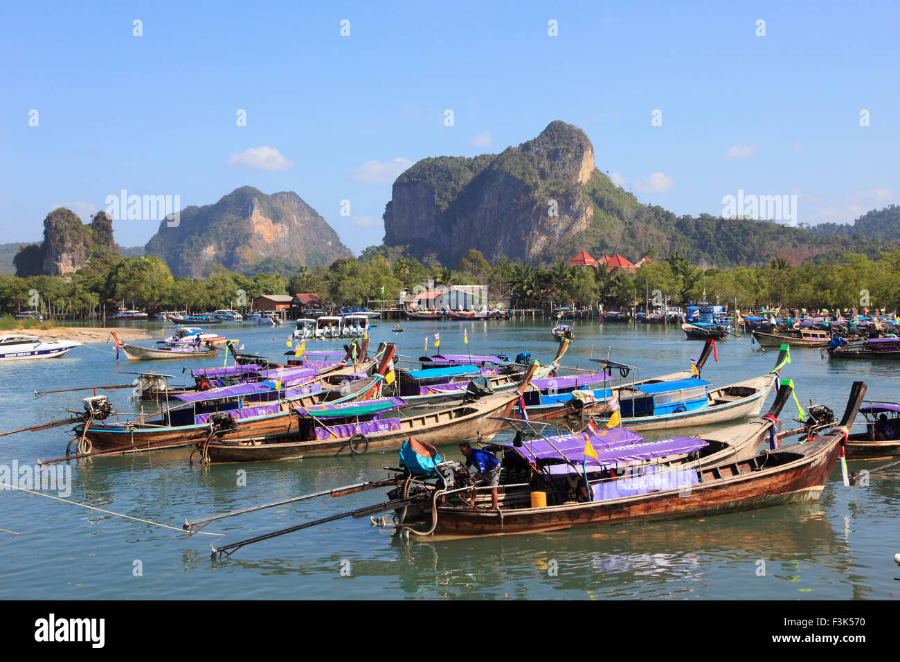 Thailand, Krabi, Ao Nang, Nopparat Thara Beach, boats Stock Photo - Alamy