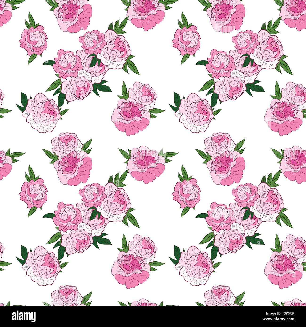Seamless pattern with pink peonies Stock Vector Image & Art - Alamy