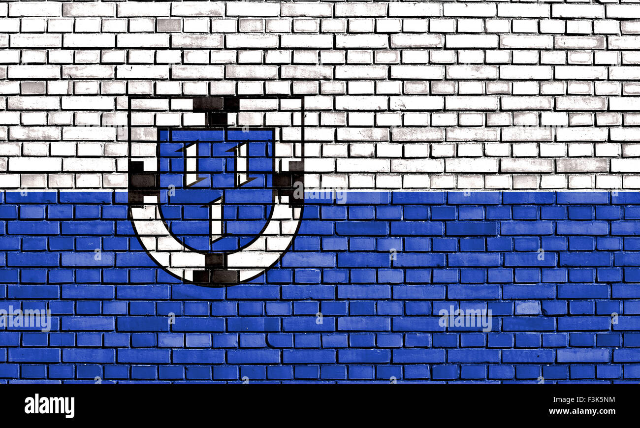flag of Bottrop painted on brick wall Stock Photo