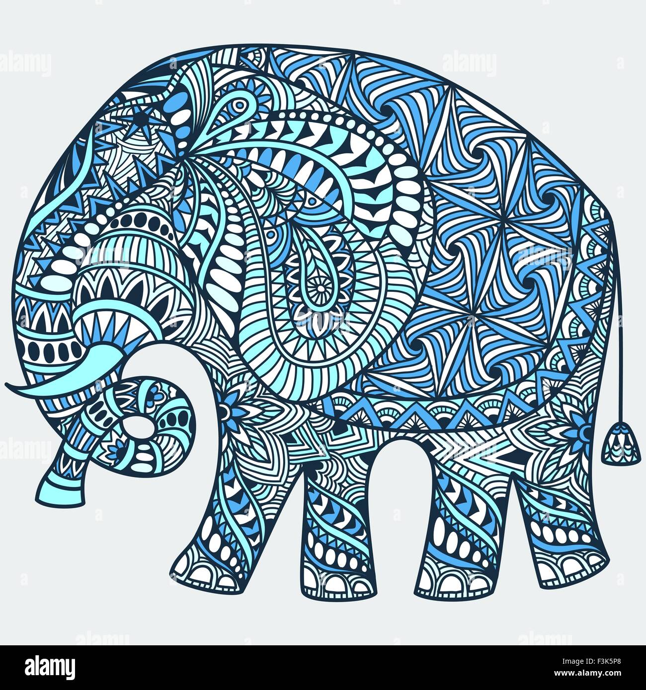 vector blue decorated Indian Elephant Stock Vector Image & Art - Alamy