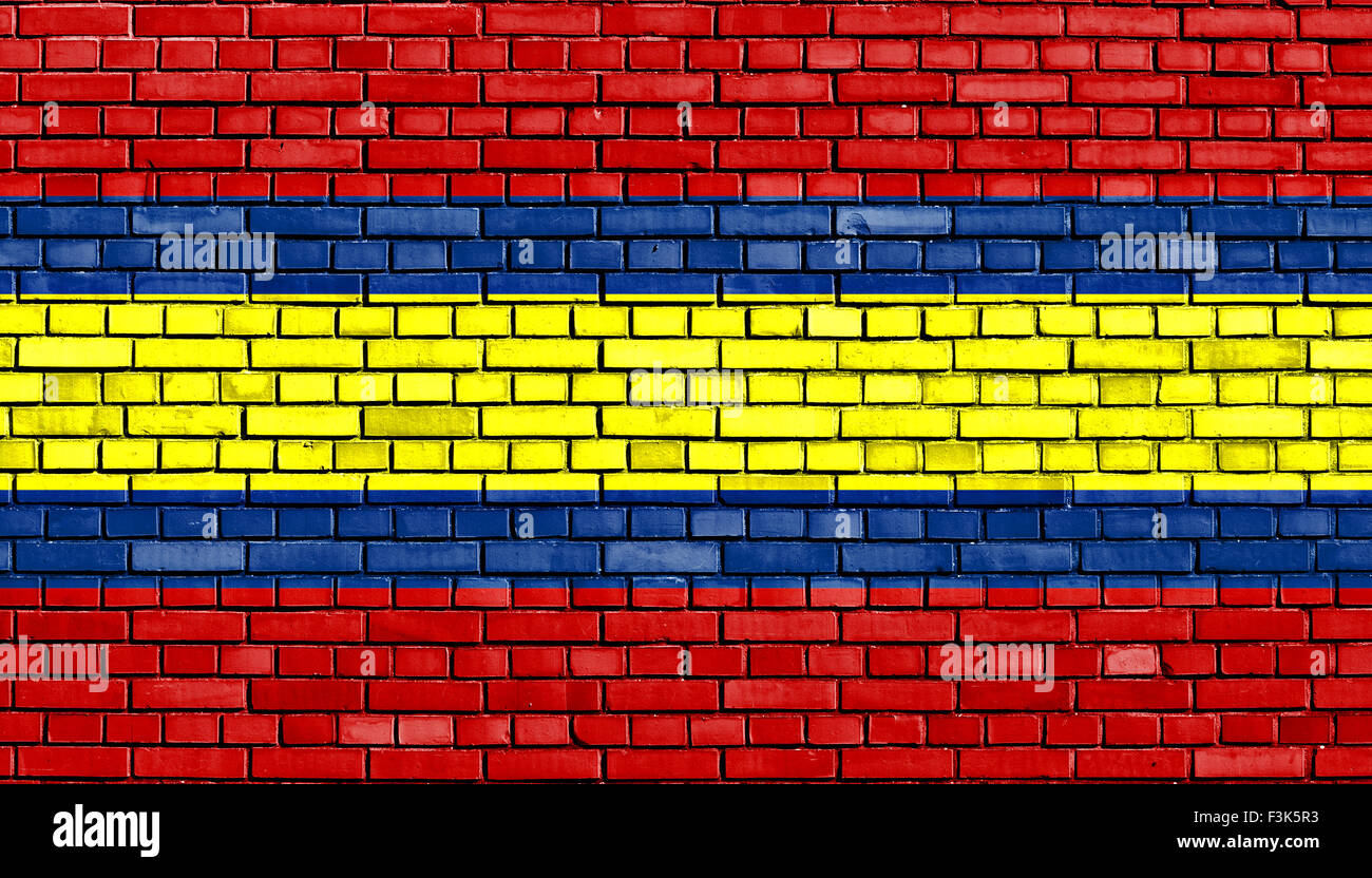 flag of Loja painted on brick wall Stock Photo