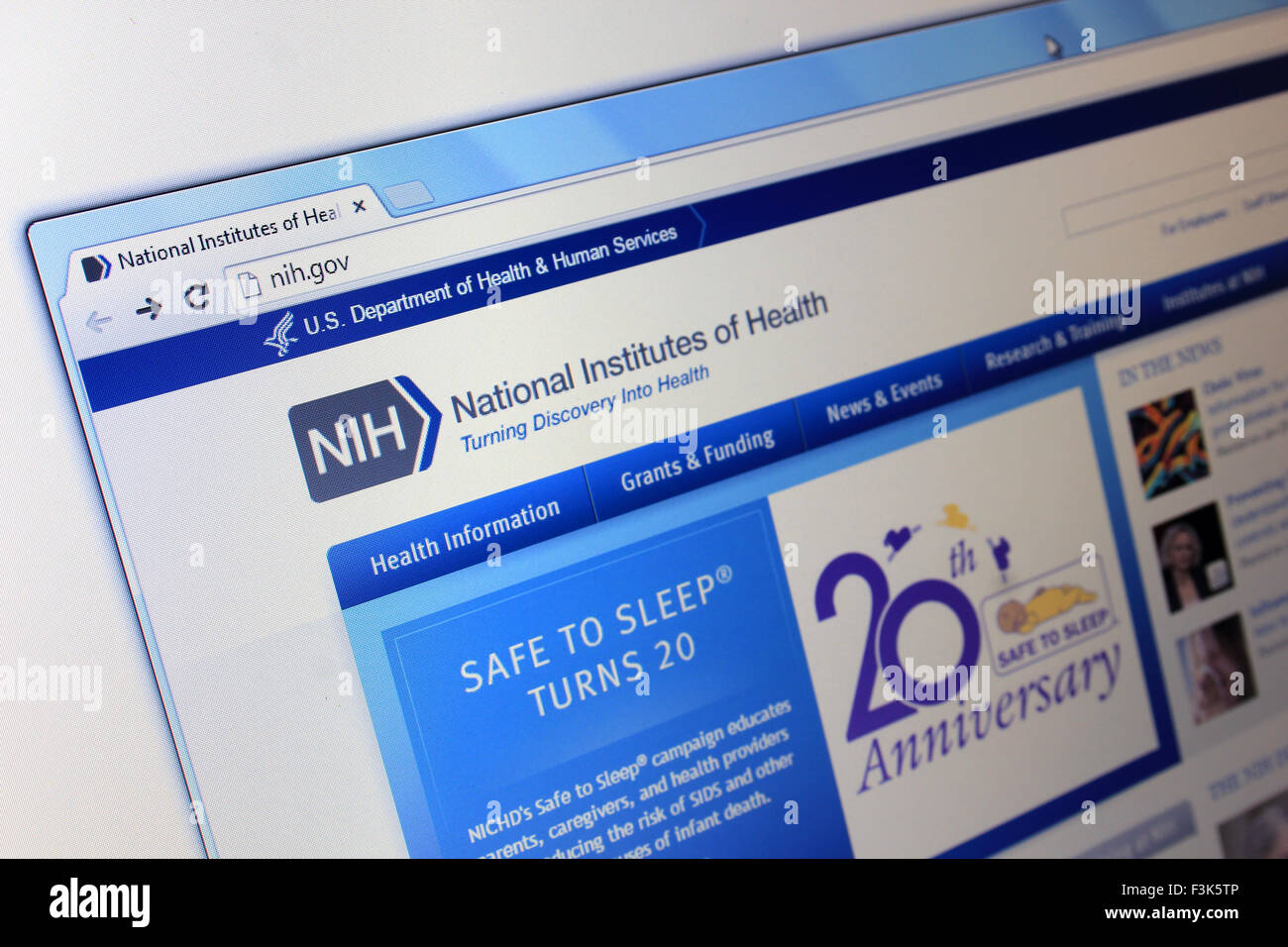 nih.gov website Stock Photo