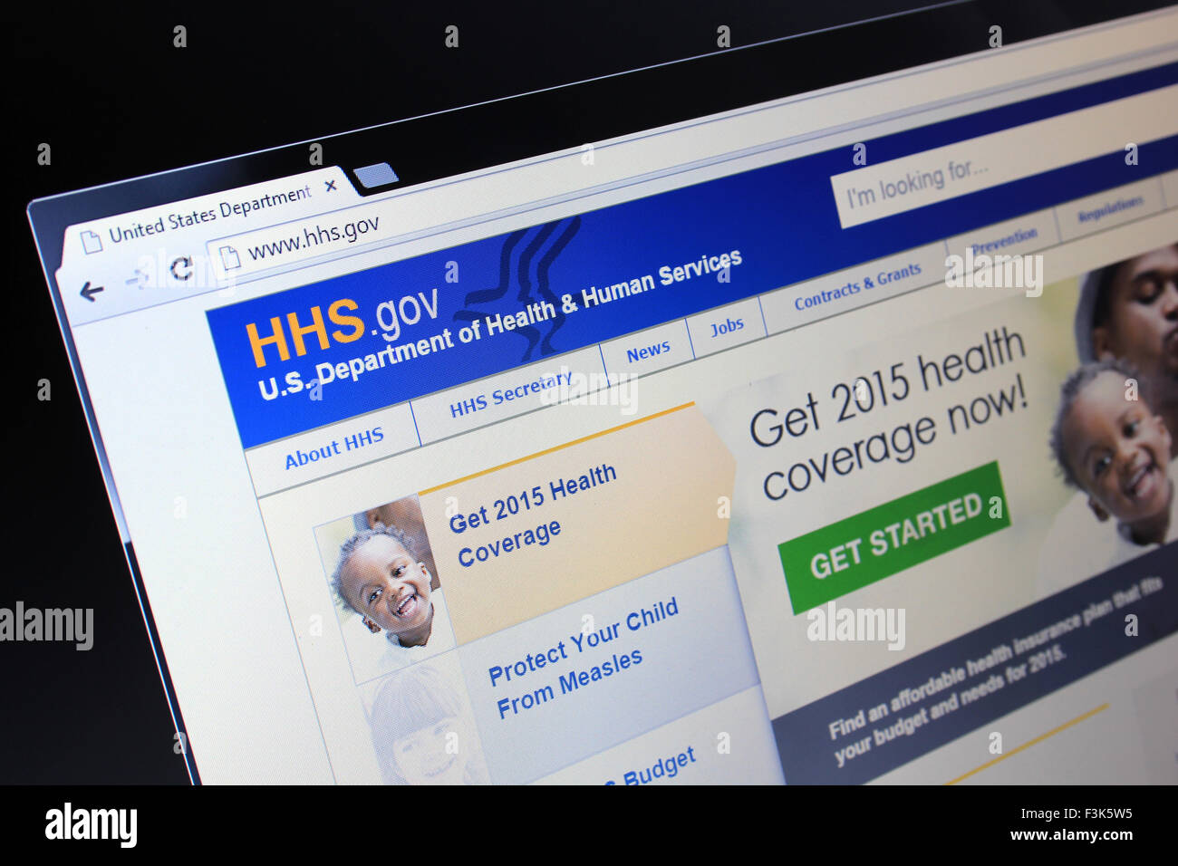 HHS.gov website Stock Photo