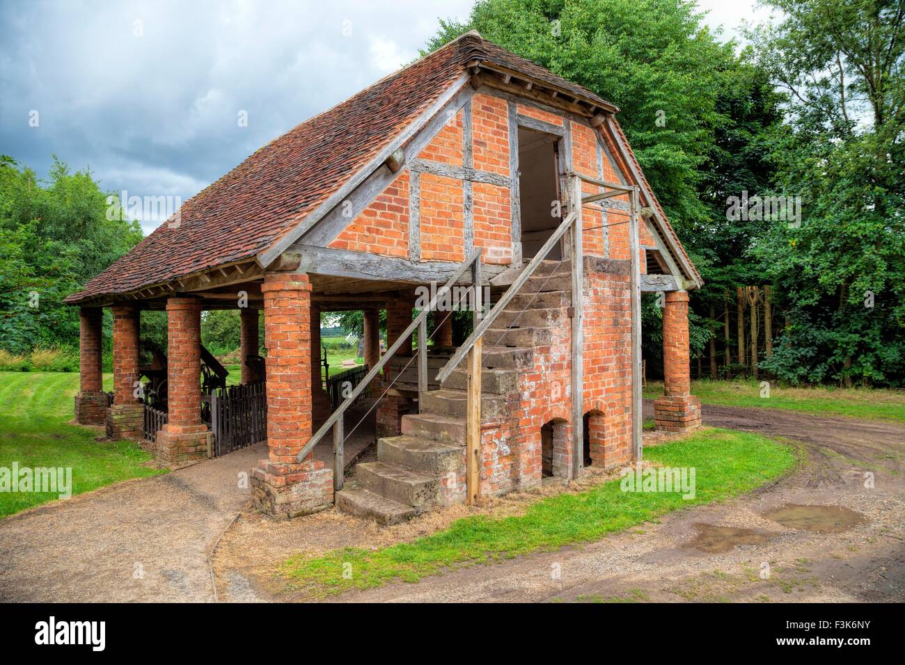 Traditional timberframed, brick farm granary, England Stock Photo Alamy
