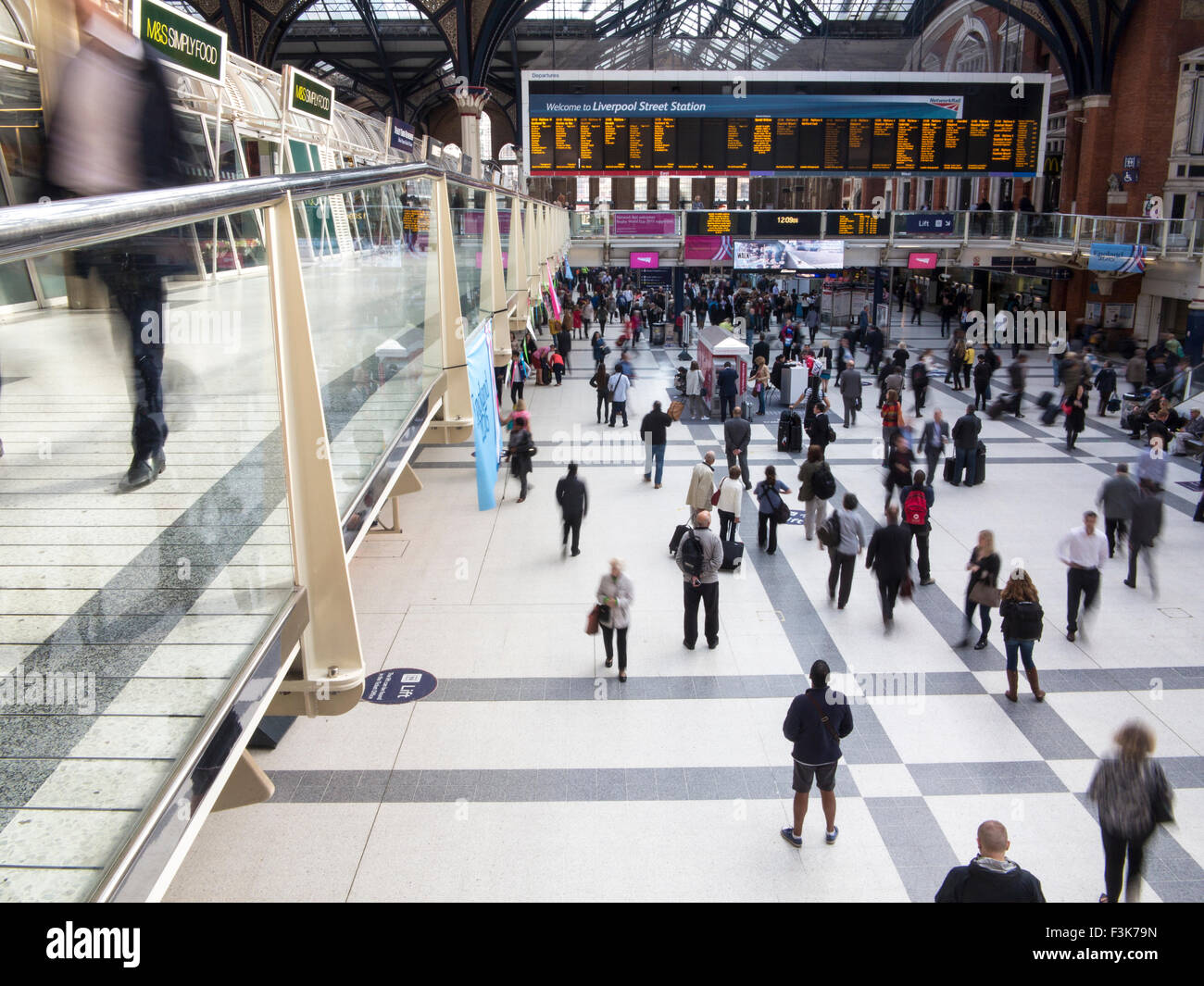 Liverpool street station in london rush hour Stock Photo