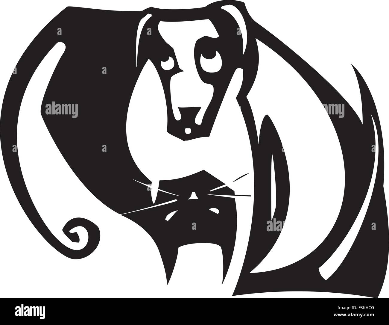Simple yin yang balance image with a black cat and white dog Stock Vector