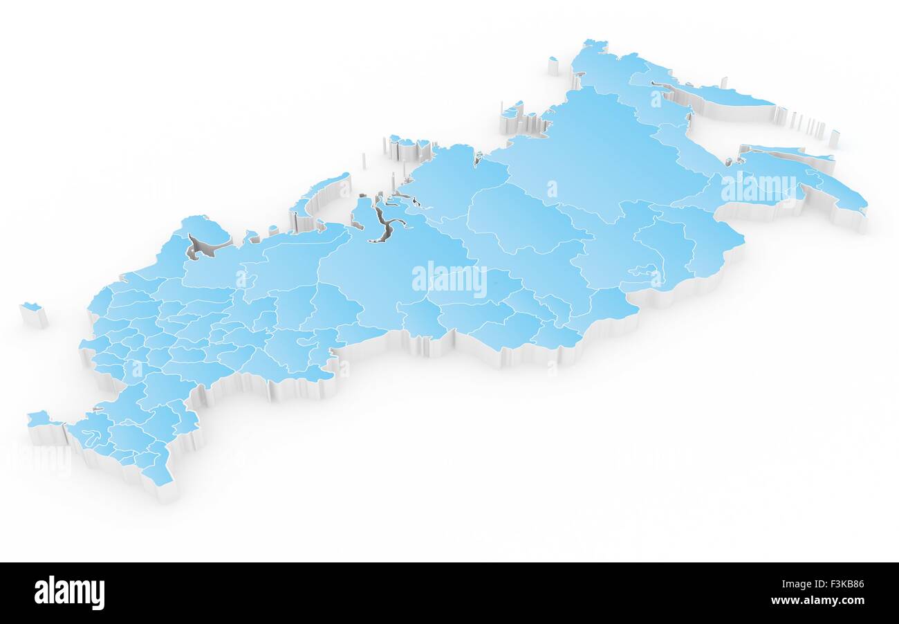 New map of the Russian Federation and Crimea Stock Photo