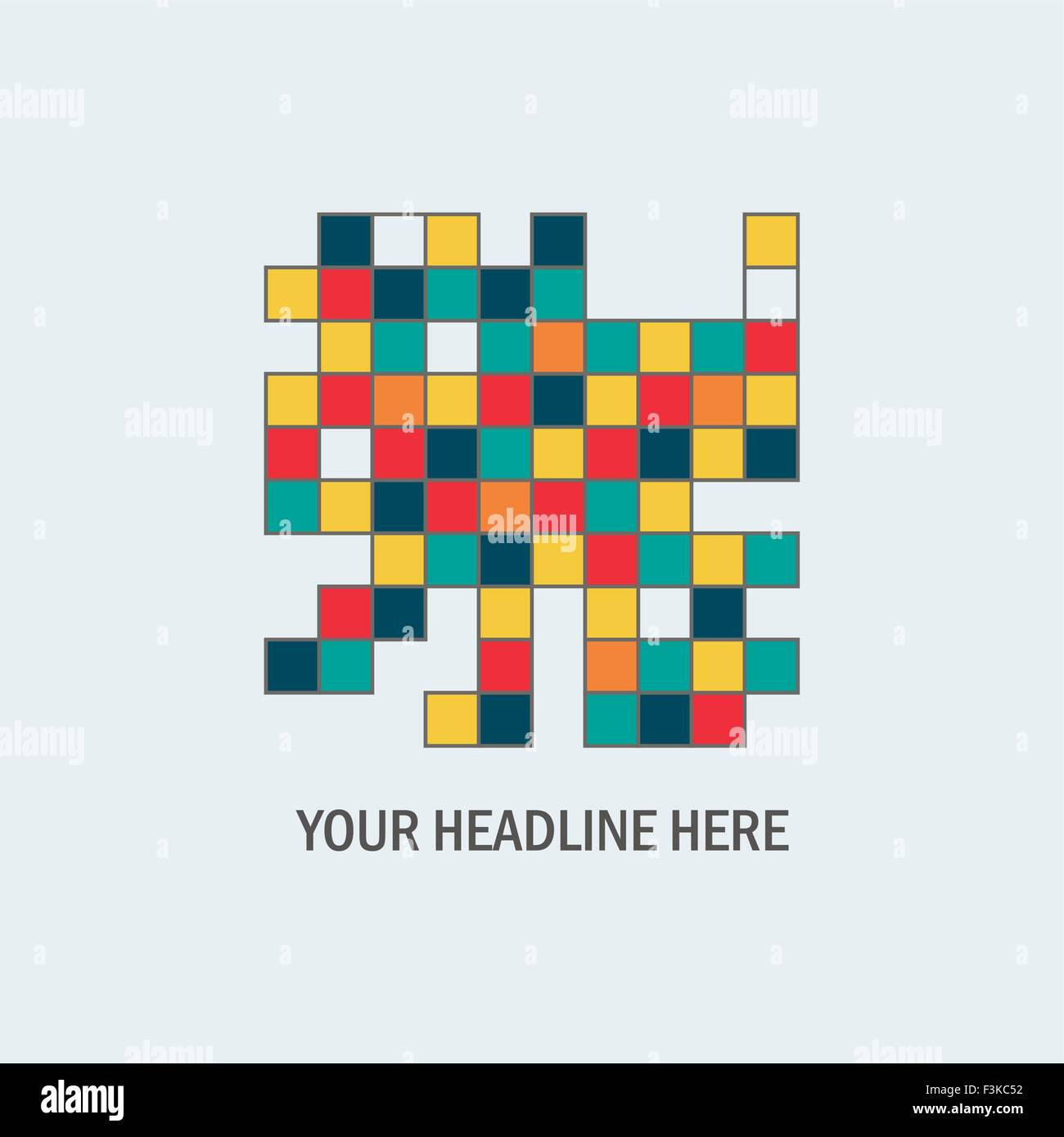 Game Bricks Tetris Template. Color Pixel Blocks Editorial Stock