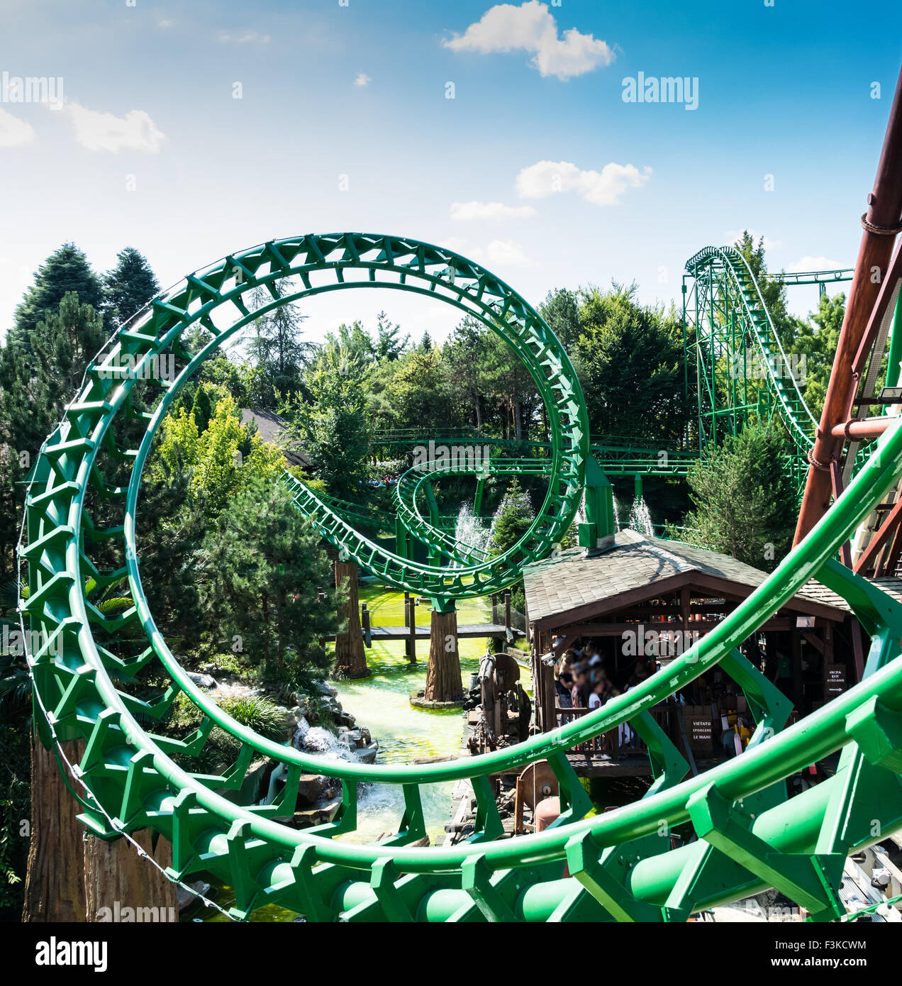 CASTELNUOVO DEL GARDA, Italy - September 08: Gardaland Theme Park in Castelnuovo Del Garda, Italy on Tuesday, September 8, 2015. Stock Photo