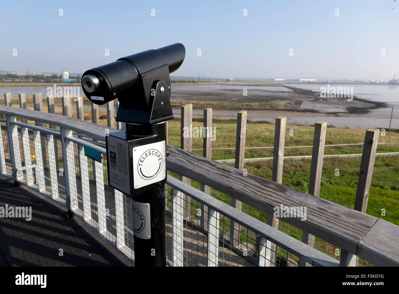 Coin operated telescope on the viewing platform above the Thurrock