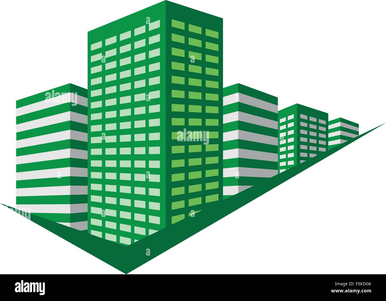 Green sign with skyscrapers Stock Vector Image & Art - Alamy