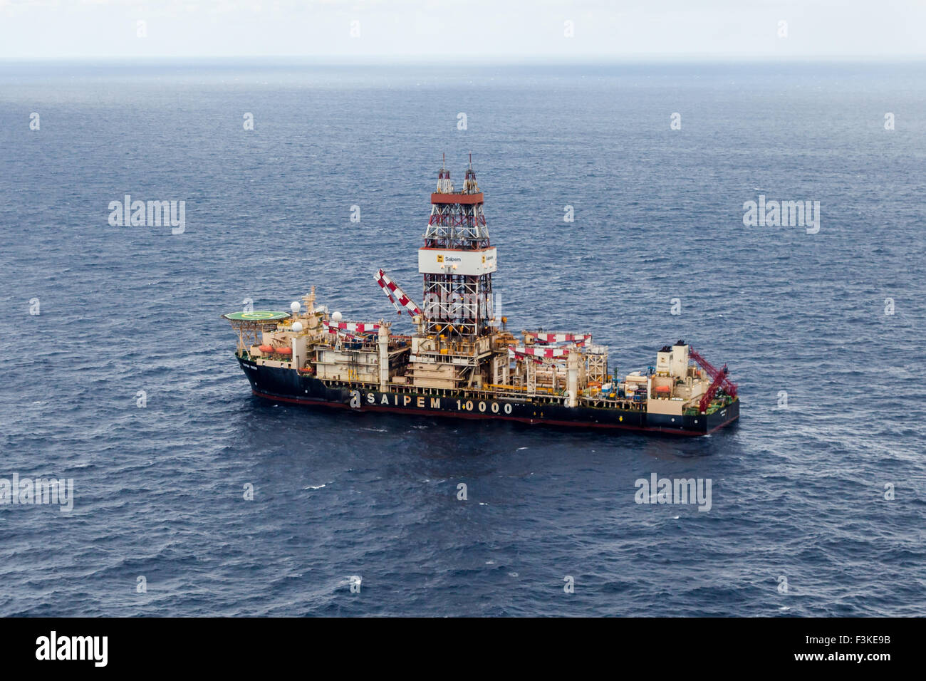 Oil drilling ship of the east coast of Africa Stock Photo