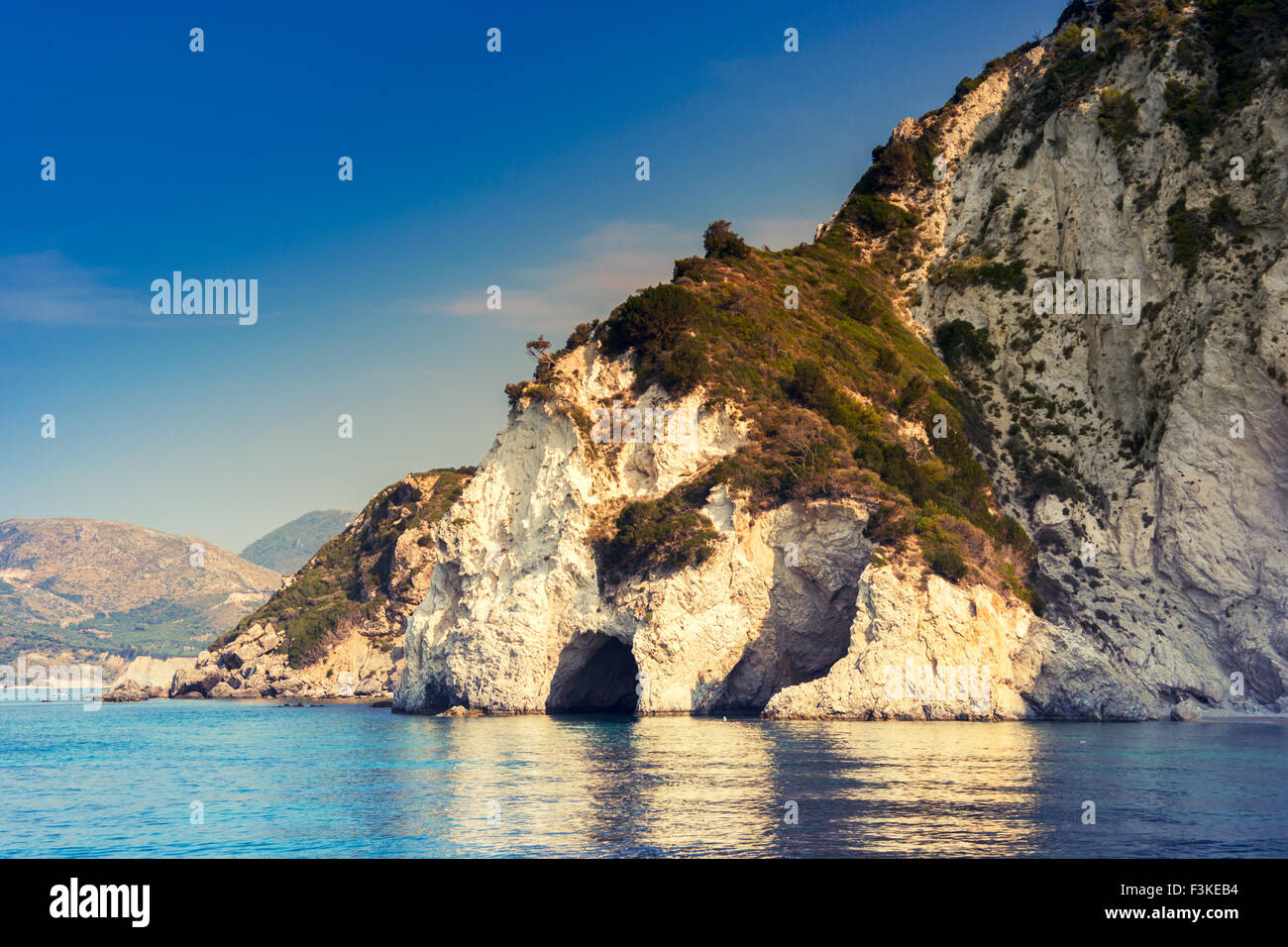 Beautiful sea landscapes on Zakynthos Island in Greece Stock Photo