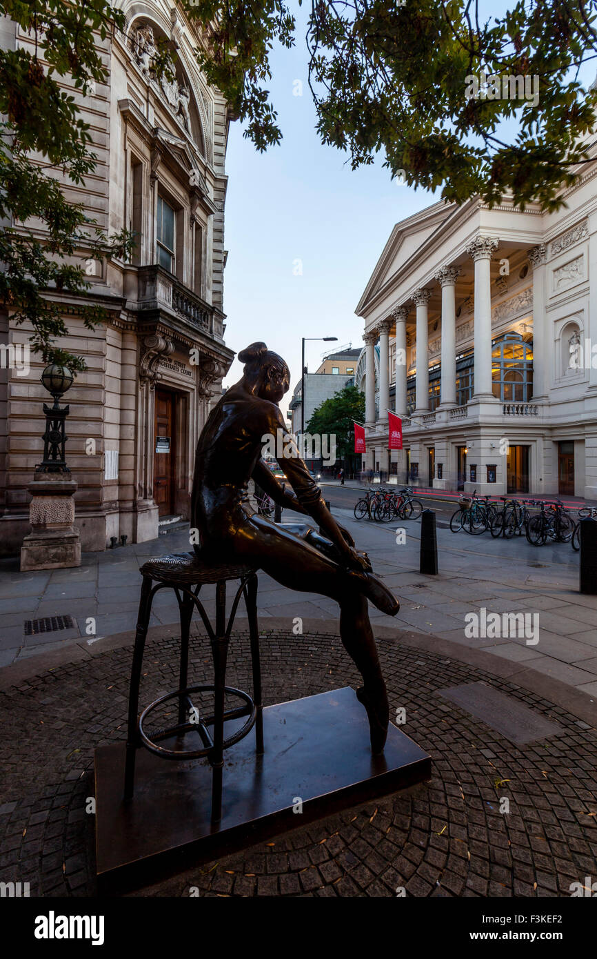 The Royal Opera House and Young Dancer Statue, Covent Garden, London