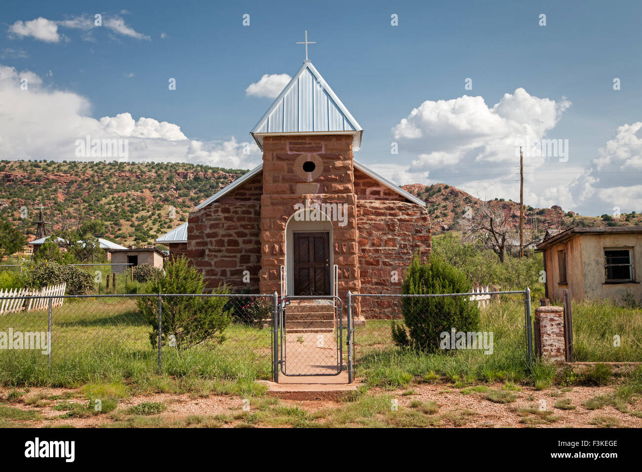 Catholic church in the abandoned town of Cuervo along Route 66 in New Mexico Stock Photo Alamy