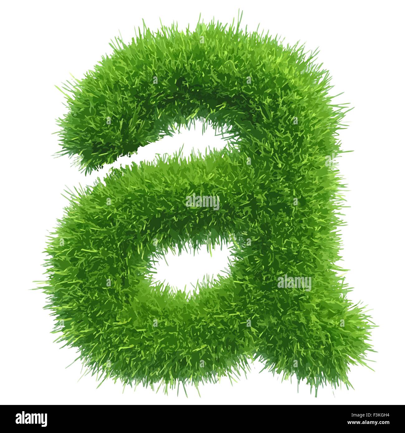 Vector small grass letter a on white background Stock Vector