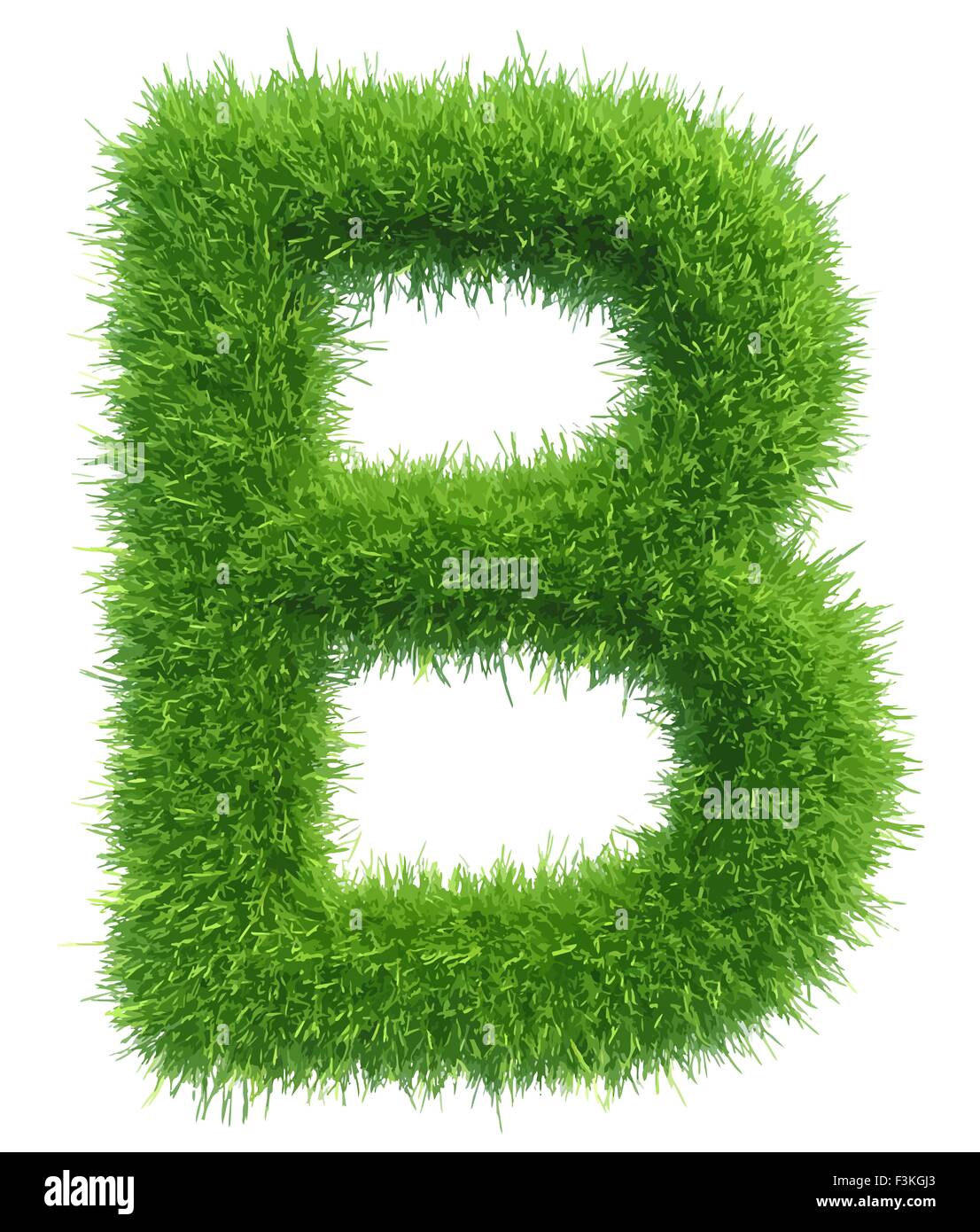 Vector capital letter B from grass on white background Stock Vector
