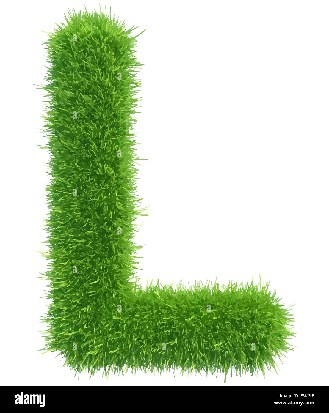 Vector capital letter L from grass on white background Stock Vector ...
