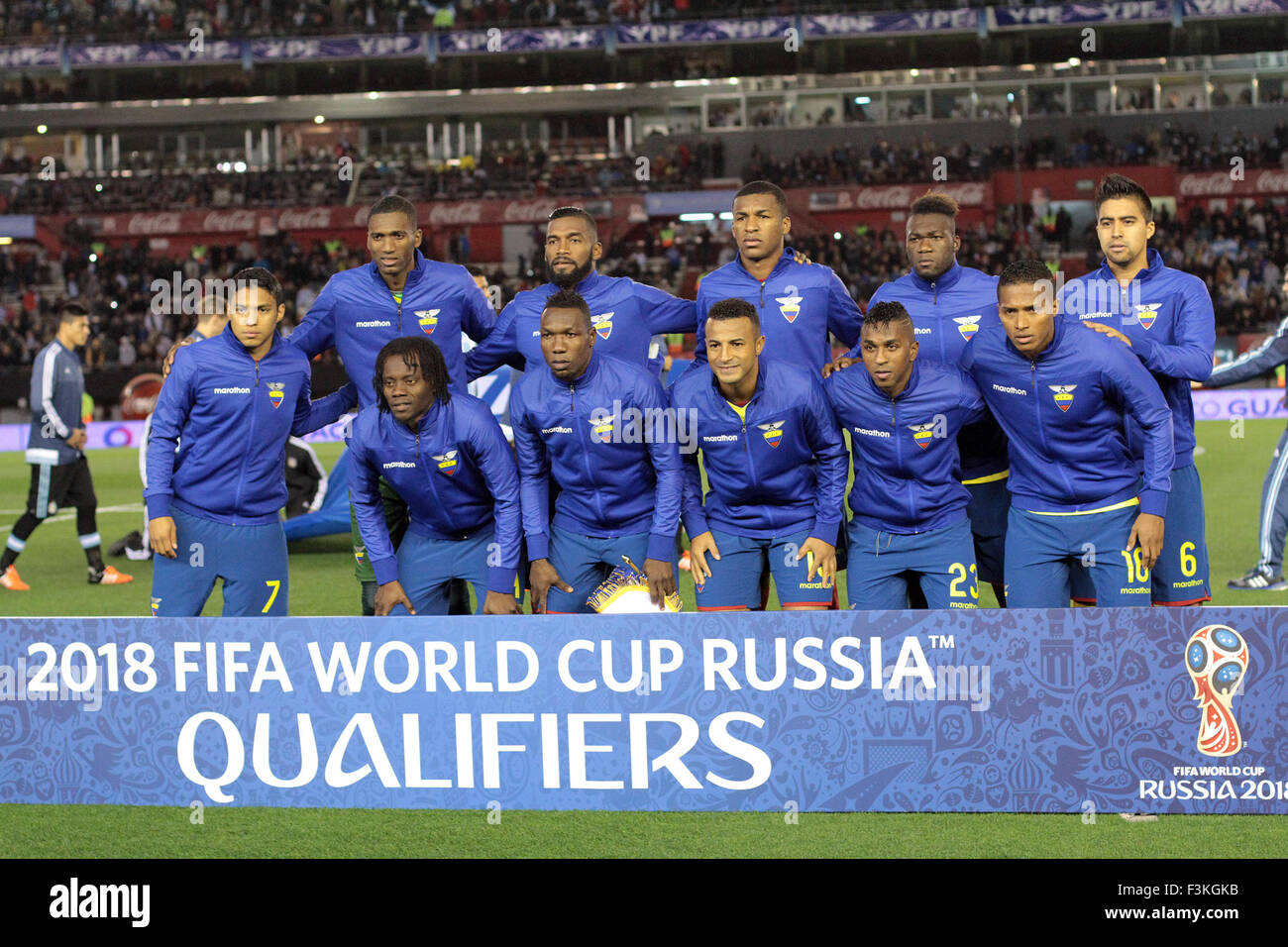 Buenos Aires Argentina 9th October 15 Team Of Equador Before The First Round To Qualifiers To World Cup Russia 18 Against Equador In Monumental Stadium Foto Nestor J Beremblum Credit Nestor