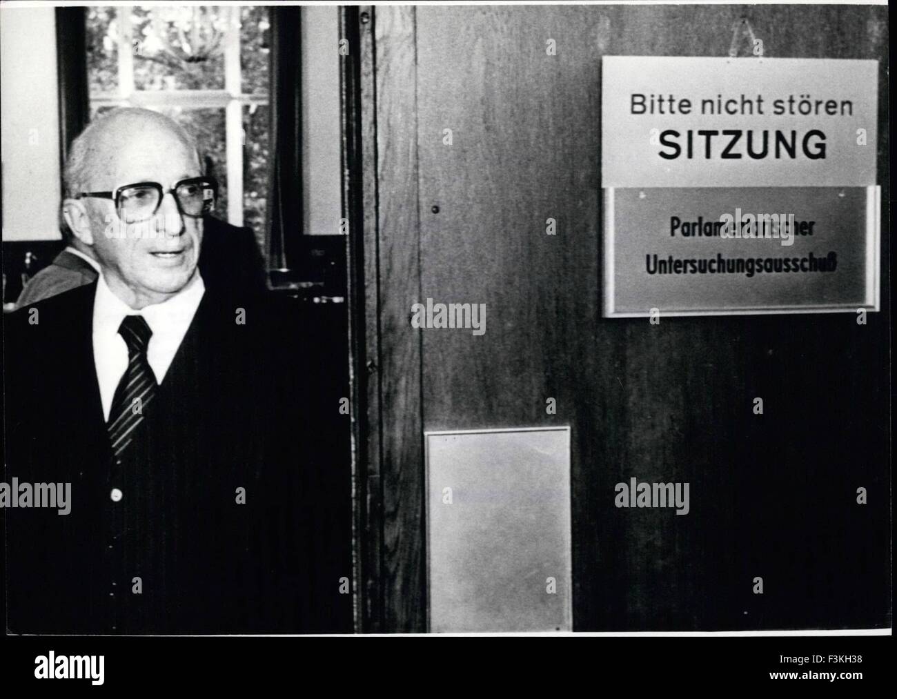 1978 - Parlamentary committee of inquiry in the matter of Poullain affair: The most prominent witness in connection with the ''affair Poullain'' was Heinz Kuehn. The Prime Minister of North Rhine-Westphalia (West Germany) had to give evidence to the committee of inquiry now in the provincial diet of Duesseldorf. As known, Ludwig Poullain, directorate-chairman of the Westdeutsche Landesbank (West German National Bank) was dismissed in January, 1978 after it was commonly known, that he had a consultant contract with the industry and also inquiries of the Department of Public Prosecutor were goin Stock Photo